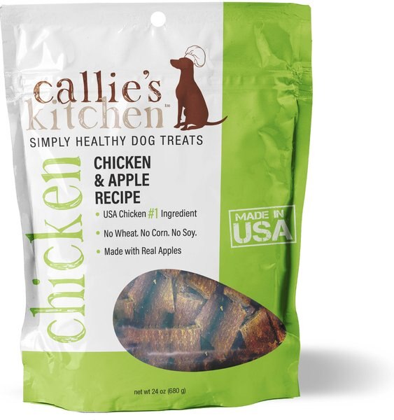 Callie's Kitchen Chicken and Apple Recipe Jerky Dog Treats， 24-oz bag