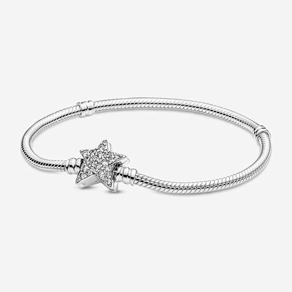 PANDORA  Pandora Moments Asymmetric Star Clasp Snake Chain Bracelet