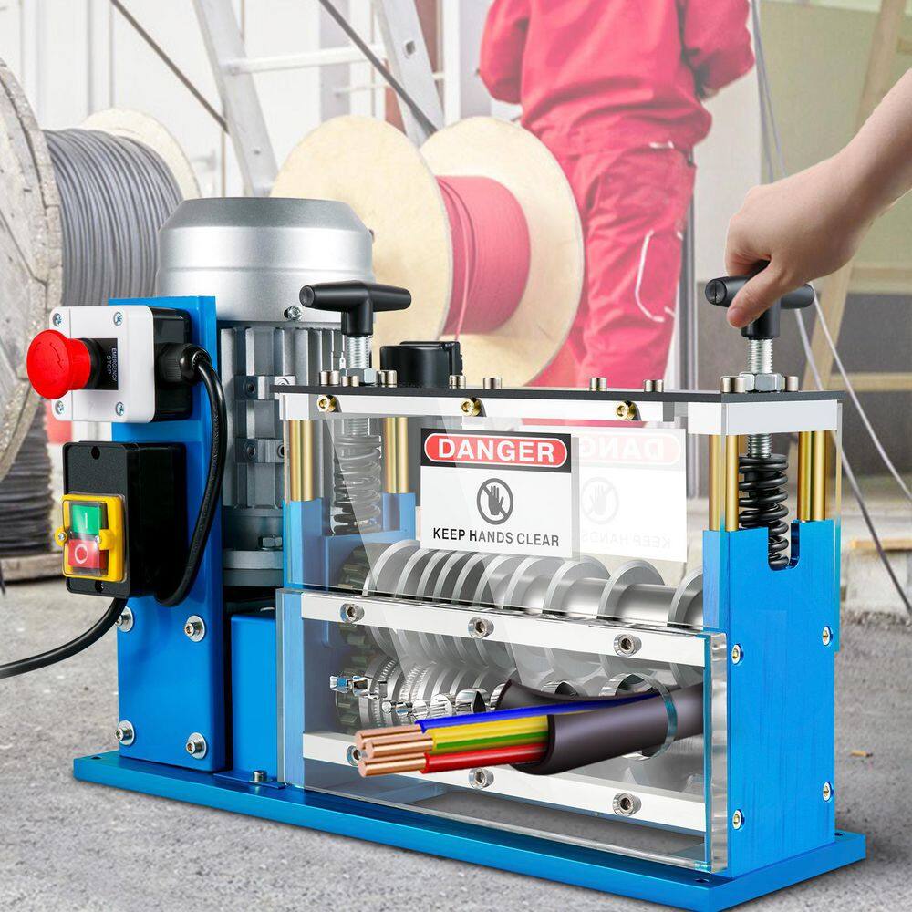 VEVOR Electric Cable Stripping Machine 370-Watt 0.06 in. to 0.15 in. Automatic Wire Stripper with 11 Channels 10 Blades DDBXJTDMC370WTYEYV1