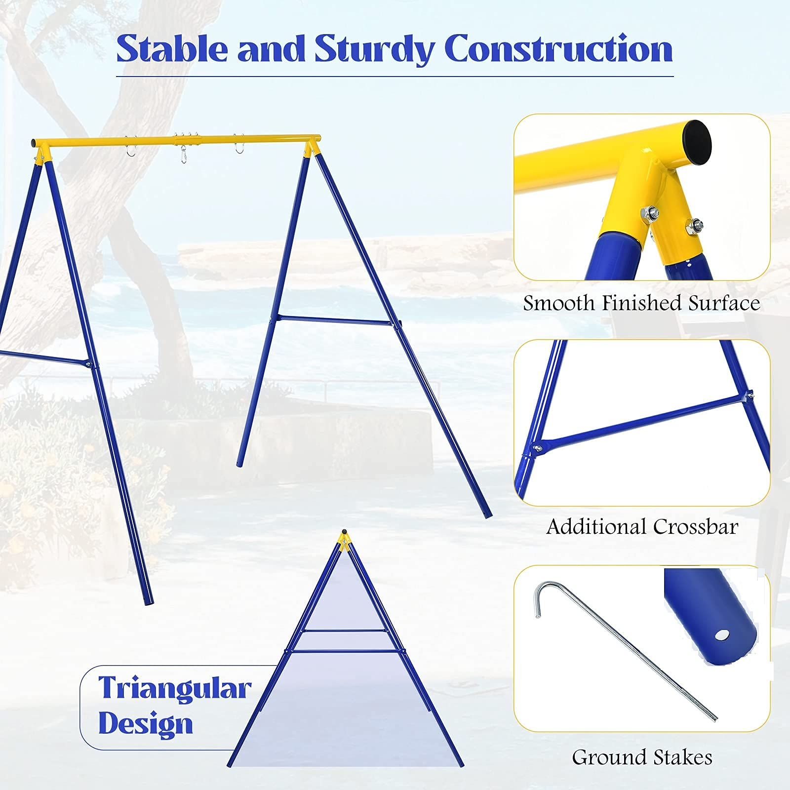 550lbs Metal Swing Stand Full Steel Swing Frame