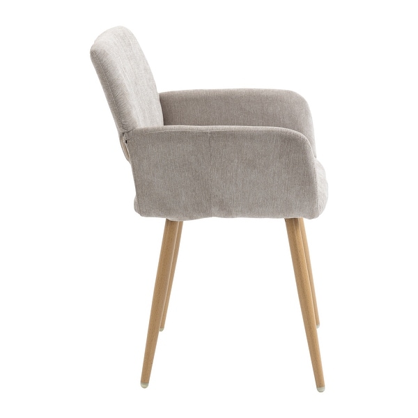 Fabric Upholstered Side Dining Chair with Metal Leg(fabric+Beech Wooden Printing Leg)，KD backrest