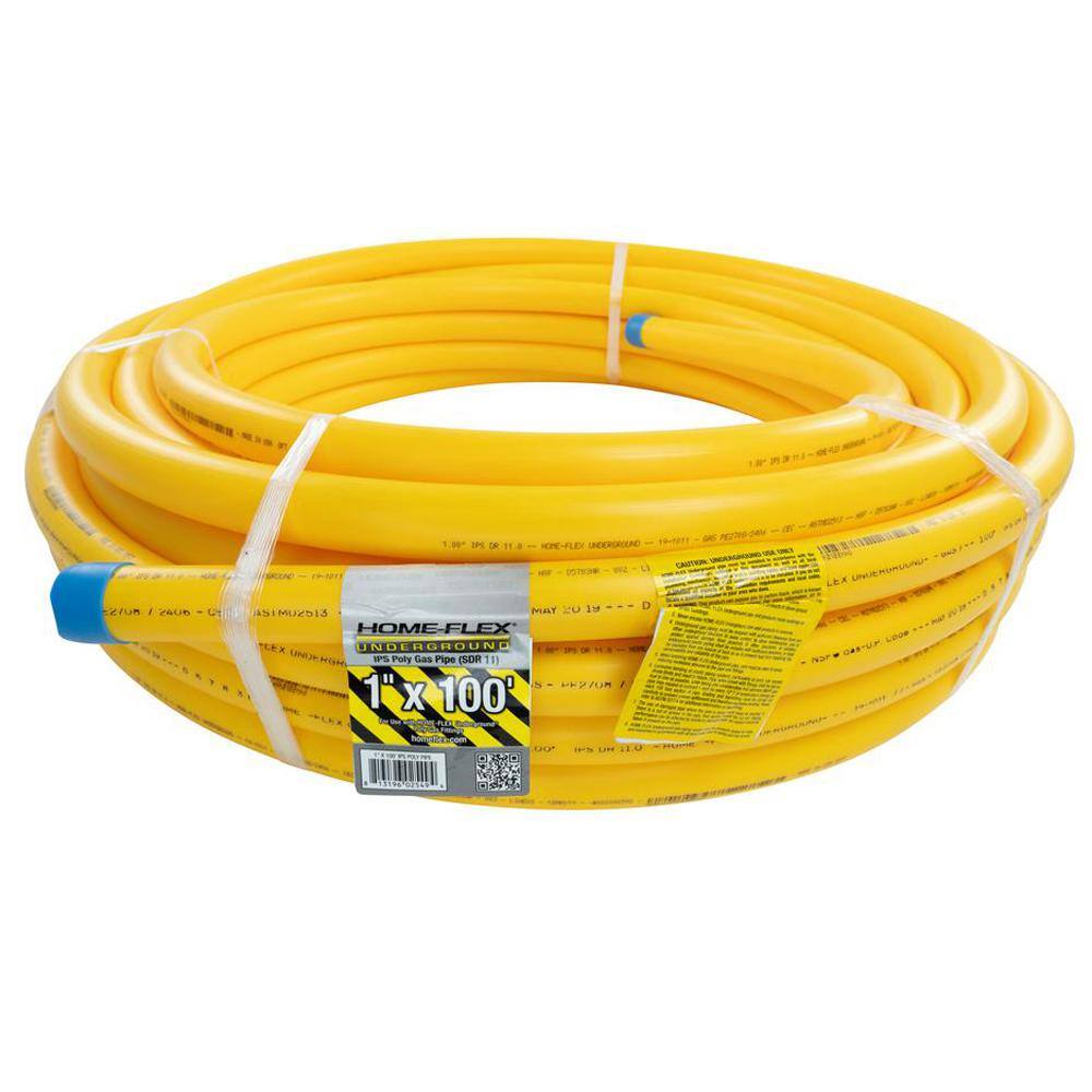 HOME-FLEX 1 in. IPS x 100 ft. DR 11 Underground Yellow Polyethylene Gas Pipe 19-111100