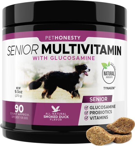 PetHonesty Duck Flavored Soft Chews Multivitamin for Senior Dogs