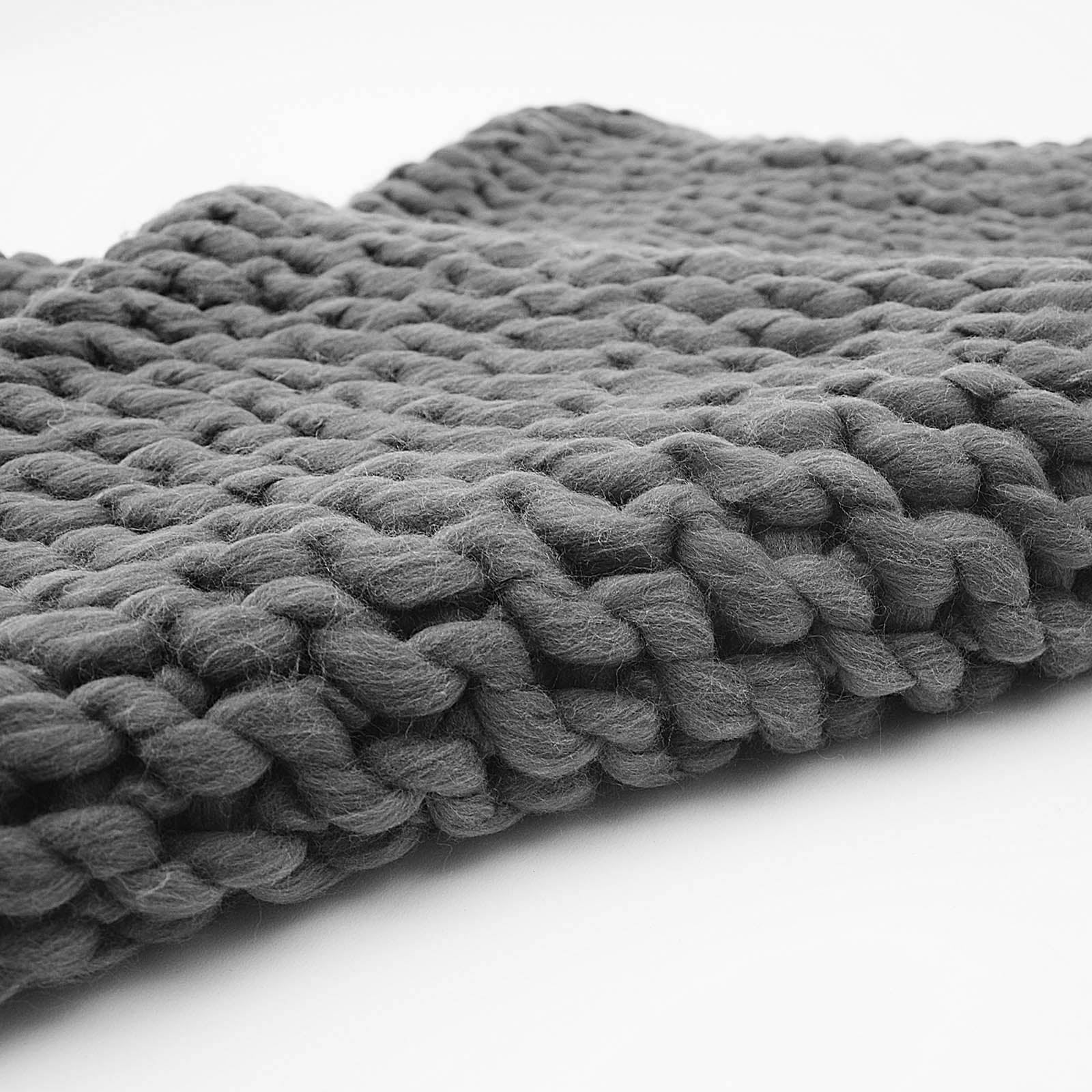 Handmade Chunky Throw Blanket  093A-004-Grey