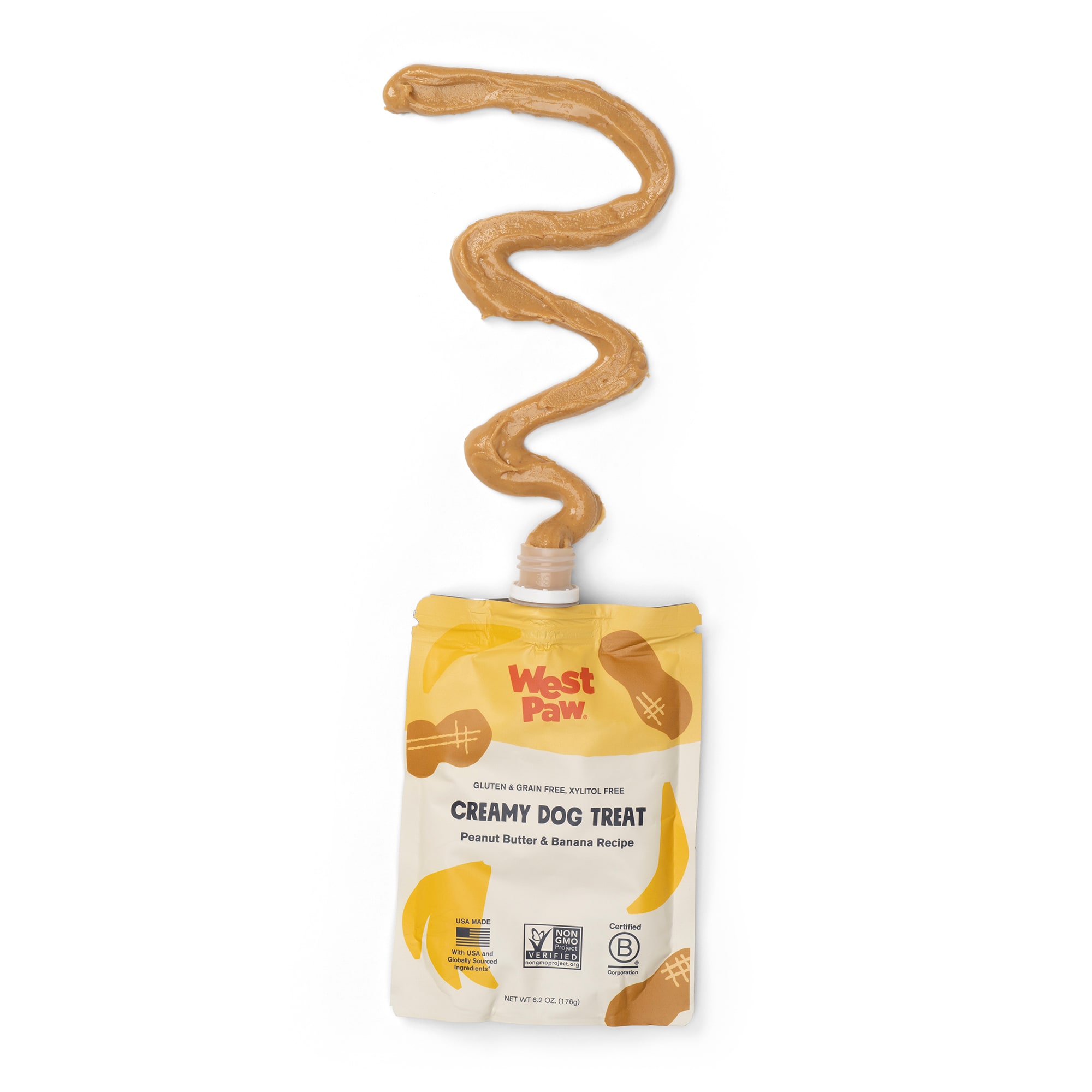 West Paw Peanut Butter and Banana Creamy Dog Treats， 6.2 oz.