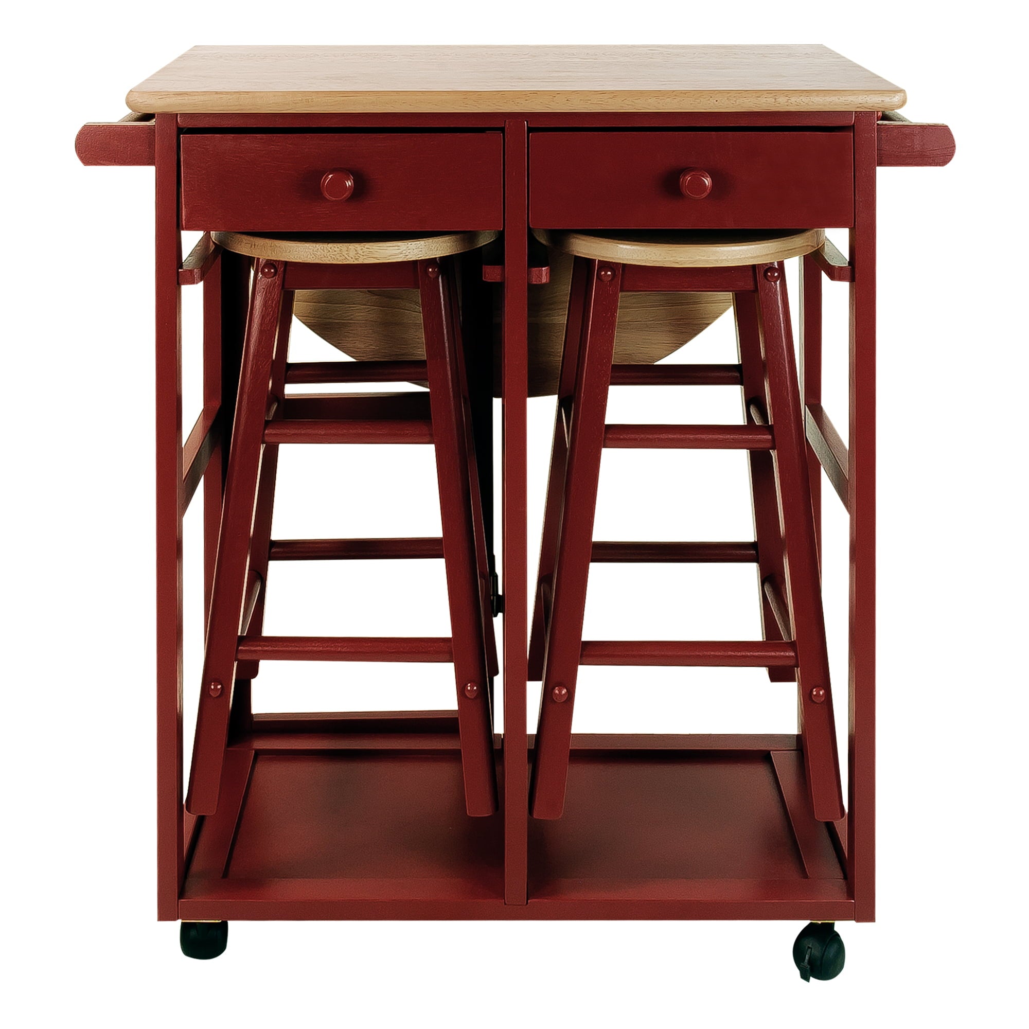 Casual Home Breakfast Cart with Drop-Leaf Table