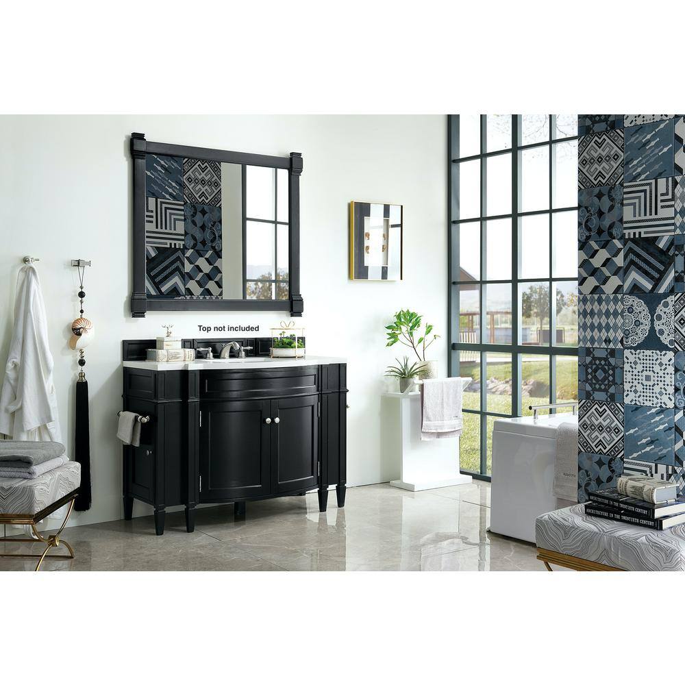 James Martin Vanities Brittany 46.5 in. W x 23 in. D x 32.8 in. H Single Bath Vanity Cabinet Without Top in Black Onyx 650-V46-BKO