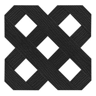 Barrette Outdoor Living 4 ft. x 8 ft. Black Privacy Diamond Vinyl Lattice - Framed 73004479