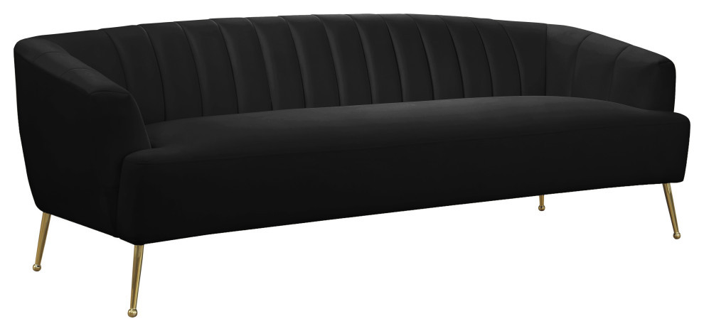 Tori Velvet Chair   Midcentury   Sofas   by Meridian Furniture  Houzz