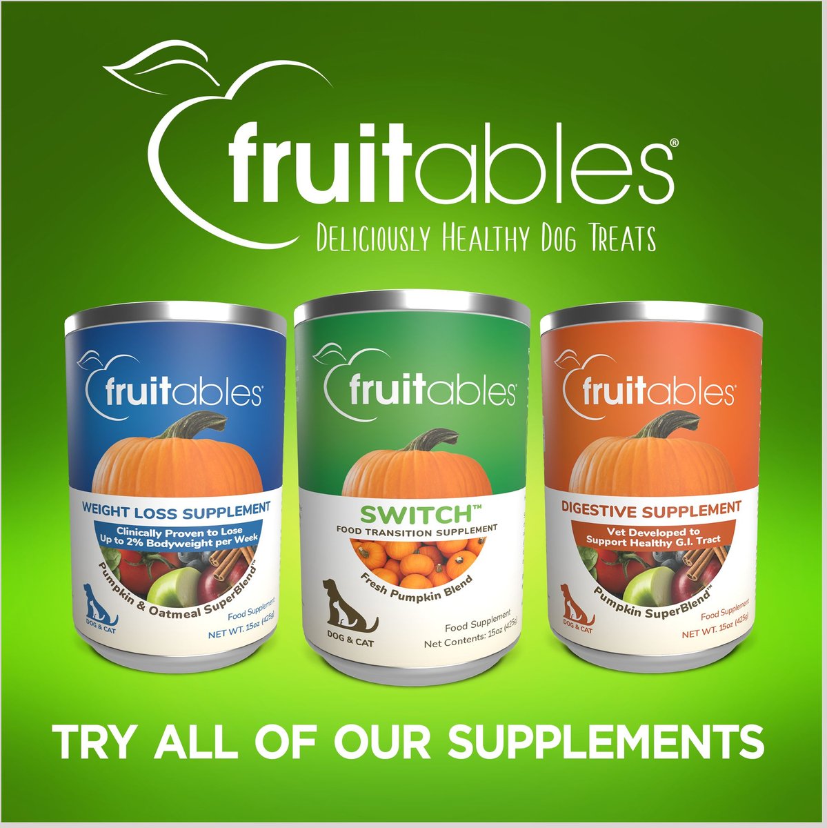 Fruitables Switch Pet Food Transition Dog and Cat Supplement