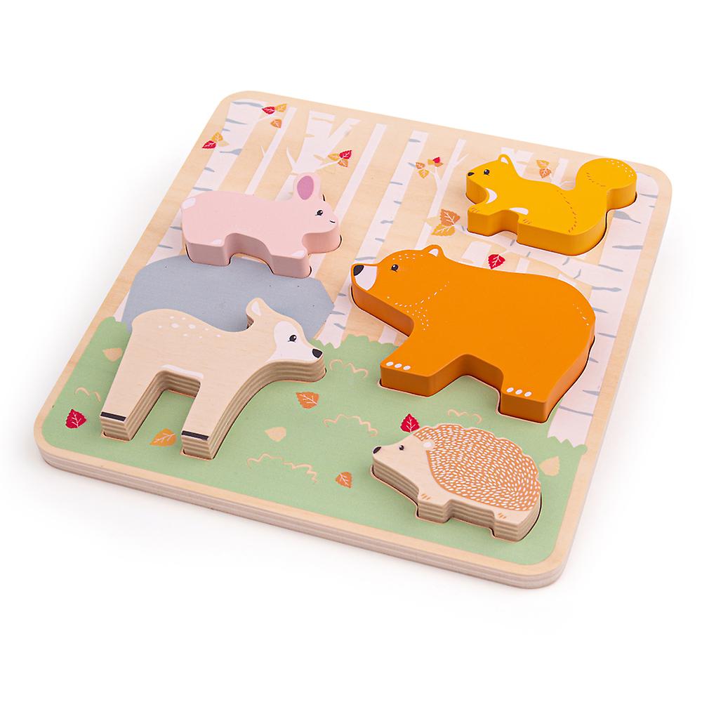 Bigjigs Toys 100% FSCÂ® Certified Woodland Chunky Puzzle