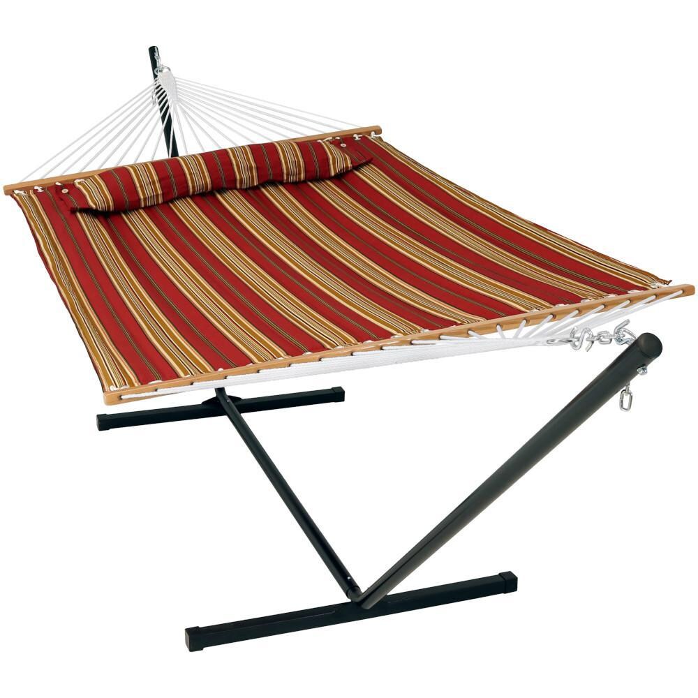 Ultimate Patio Quilted Double Hammock w/ Pillow and Stand