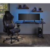 RS Gaming Davanti Faux Leather High-Back Gaming Chair， Black/Blue， BIFMA Certified