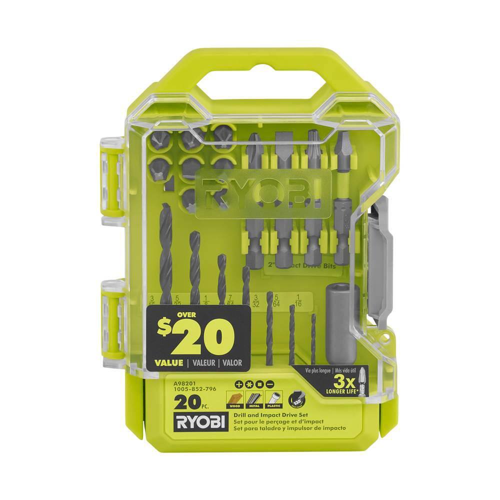 RYOBI Drill and Impact Drive Kit (20-Piece) A98201