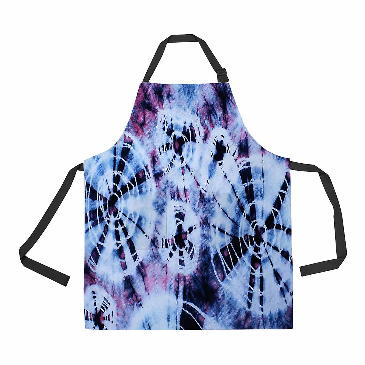 Tie Dye Pattern Unisex Adjustable Bib Apron With Pockets For Commercial Restaurant And Home Kitchen Use