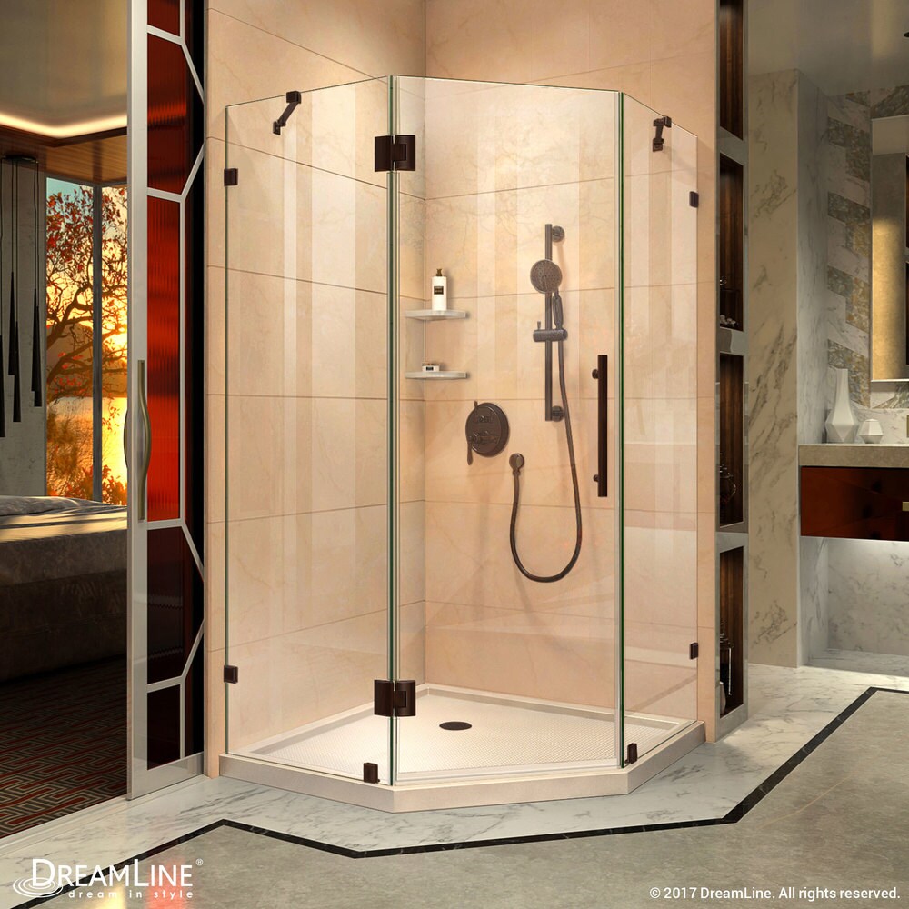 DreamLine Prism Lux 38 in. x 38 in. x 74 3/4 in. H Hinged Shower Enclosure and Shower Base Kit   38\