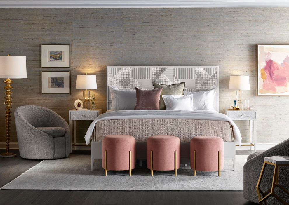 Miranda Kerr Home Love Joy Bliss Poof in Soft Gold Metal   Contemporary   Footstools And Ottomans   by Unlimited Furniture Group  Houzz