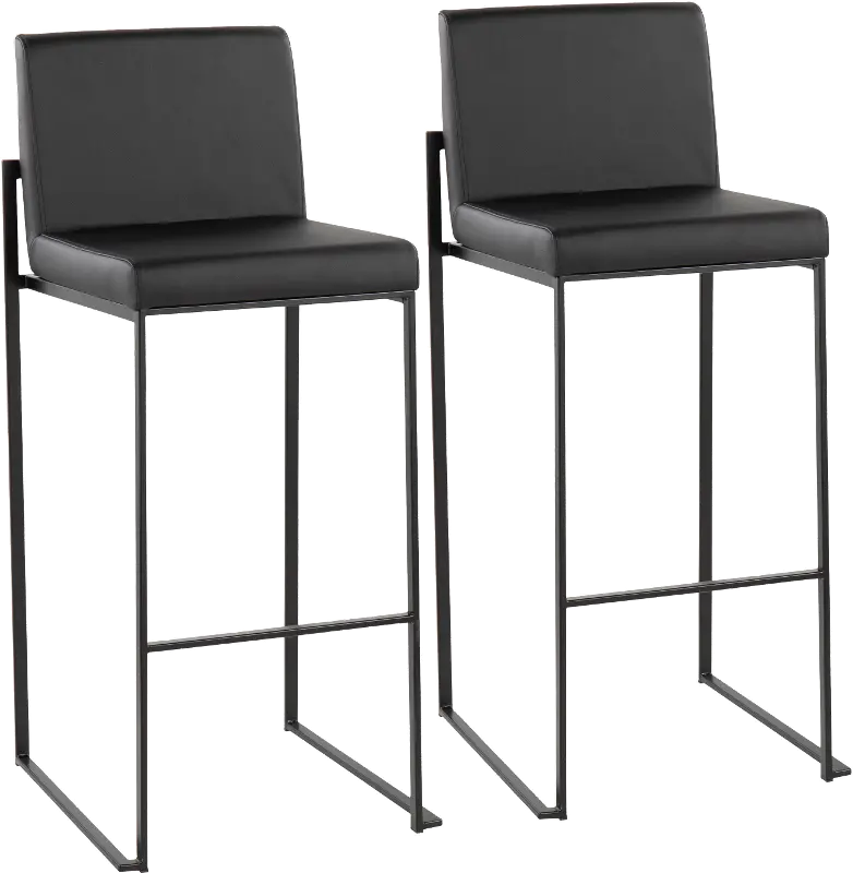 Fuji Black Bar Stool， Set of 2