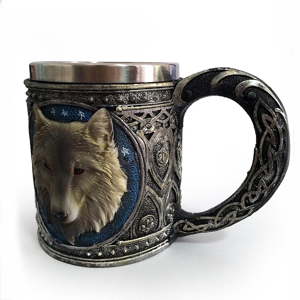 Smart Living Company Ezeso Resin 3d Wolf Coffee Cup Stainless Steel Travel Tea Wine Beer Mugs