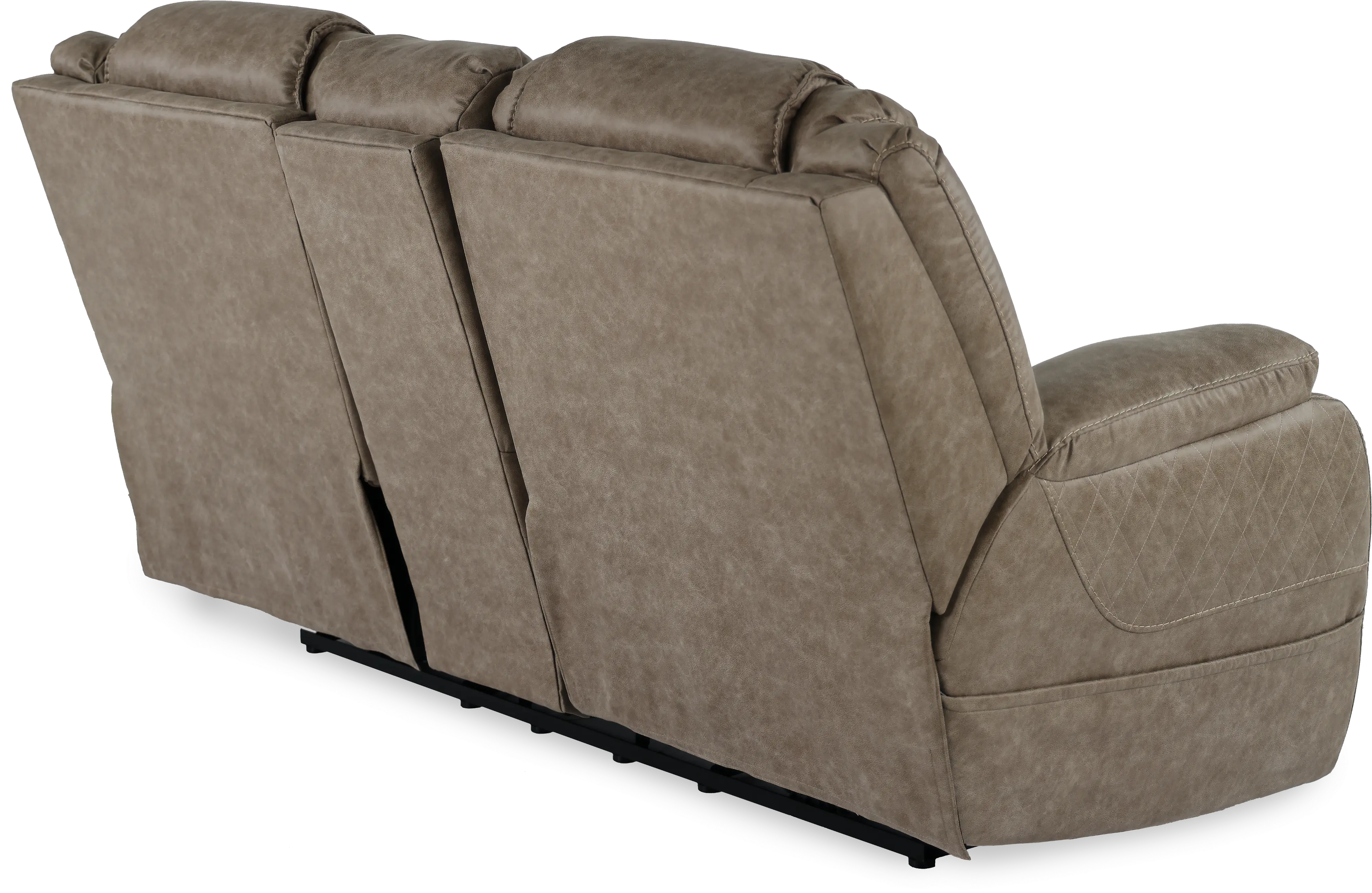 Daytona Mushroom Tan Power Reclining Loveseat with Console