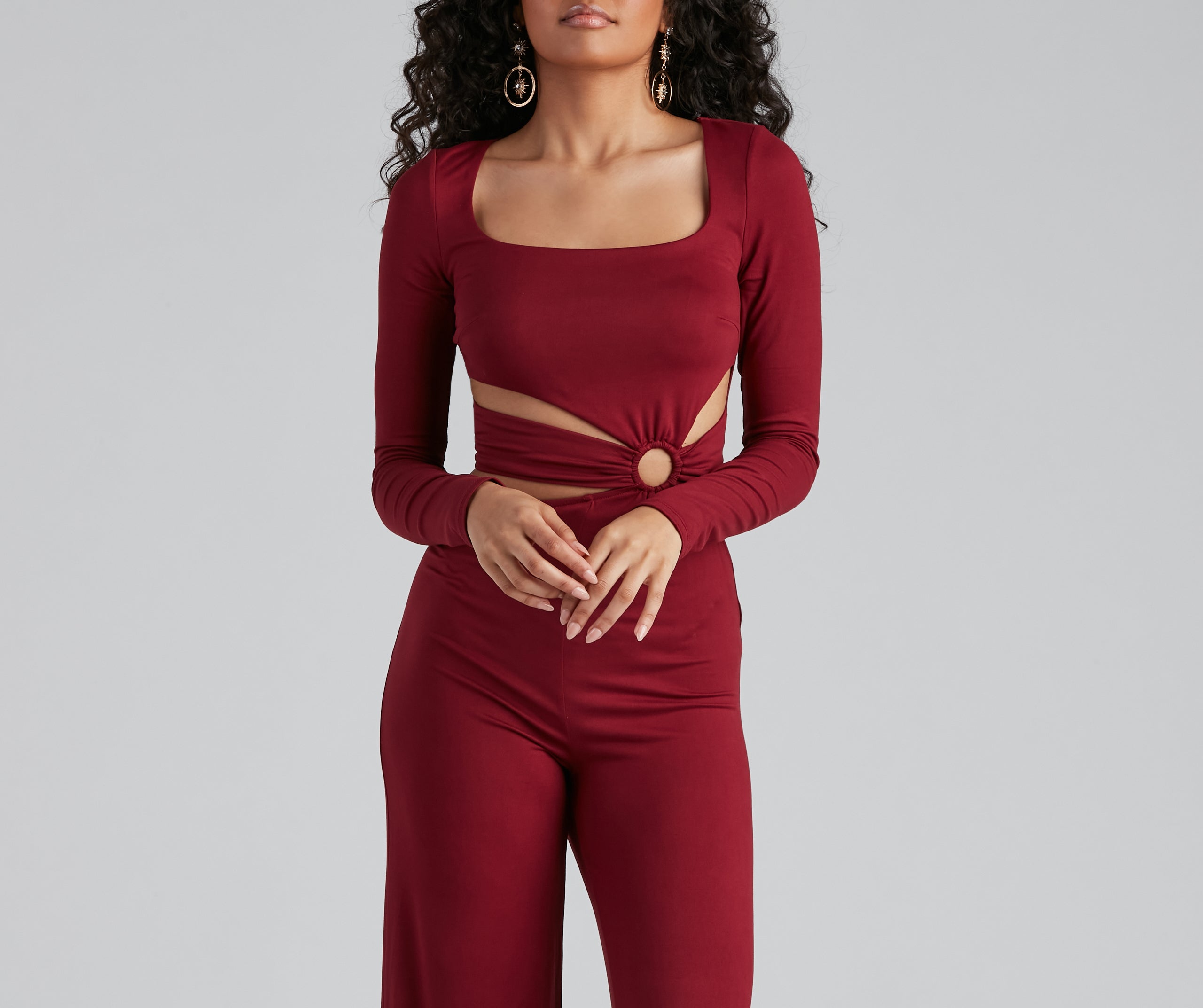 Stylish Affair O-Ring Wide Leg Jumpsuit