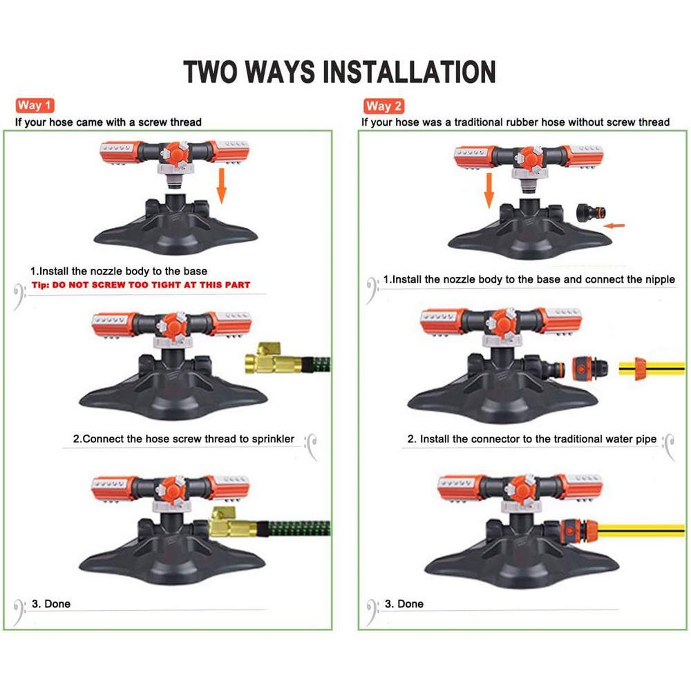 Garden Sprinkler Upgrade Automatic 360-Degree Rotating Irrigation Sprinkler System for Yard Garden Green B086HK1BH9