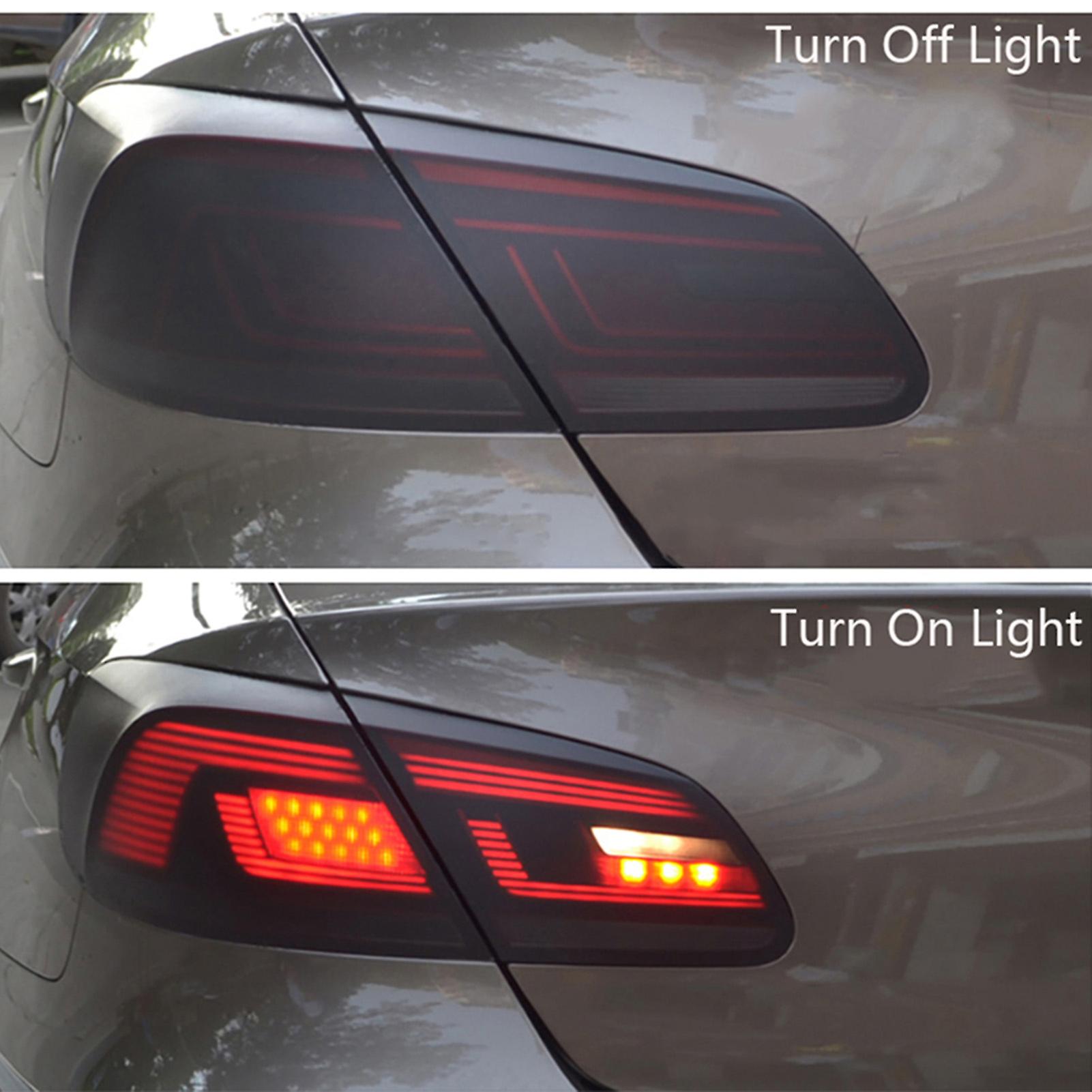 Black 100x30cm Self Adhesive Car Headlight Taillight Fog Light Vinyl Smoke Film Sticker Cover