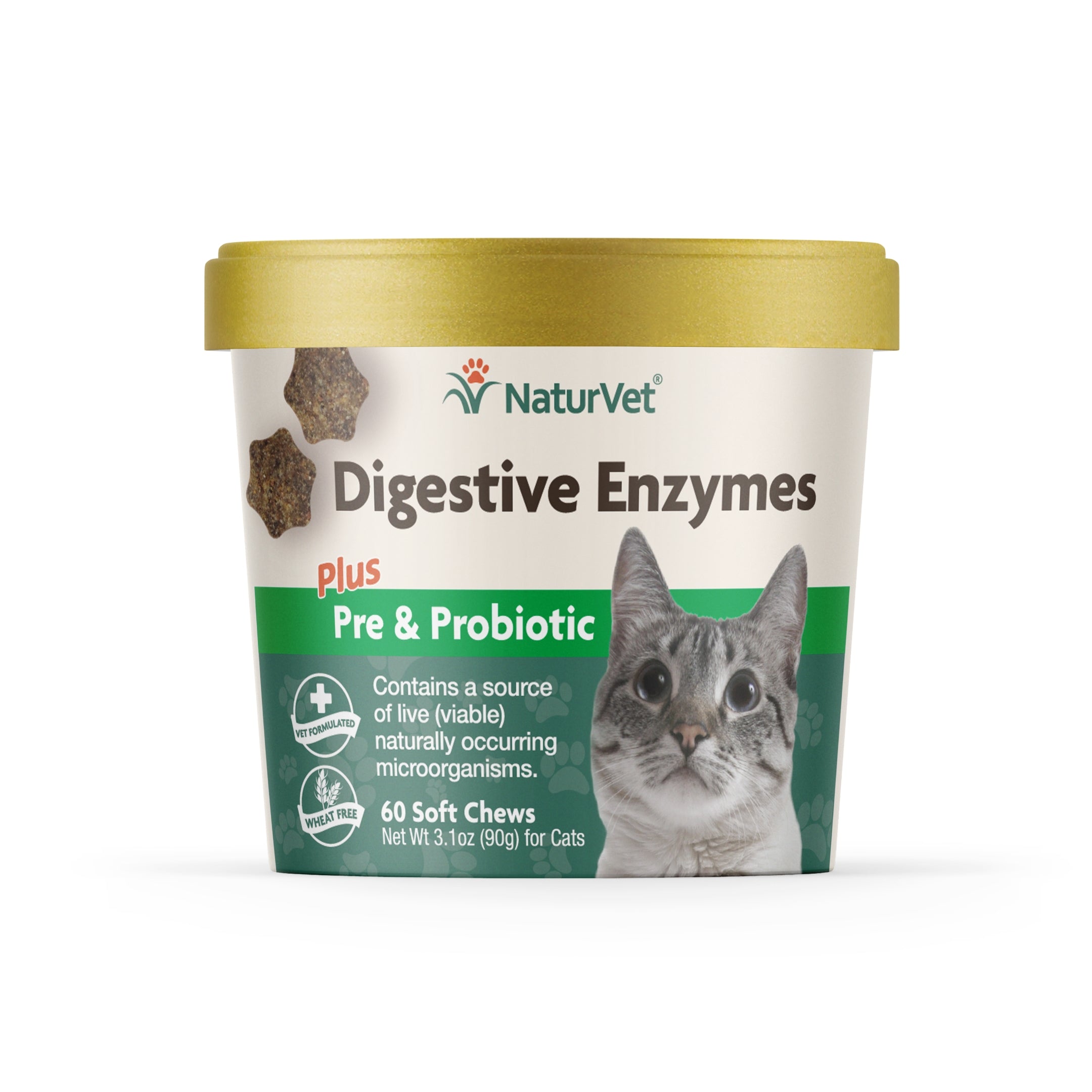 NaturVet Digestive Enzymes for Cats 60-ct