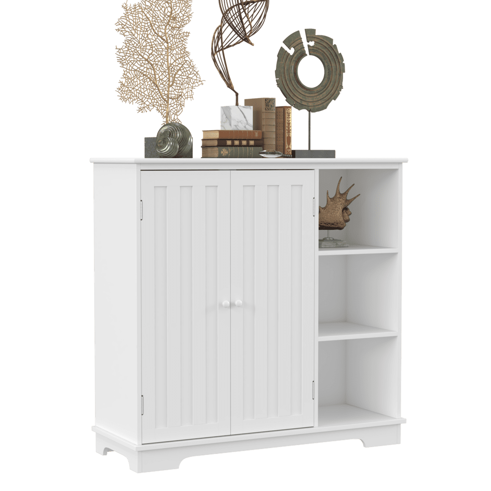 HOMEFORT 31.5 Wooden Cube Cabinet， Children's Toy Storage Cabinet， Console Cabinet for Kitchen， Accent Buffet Sideboard， White