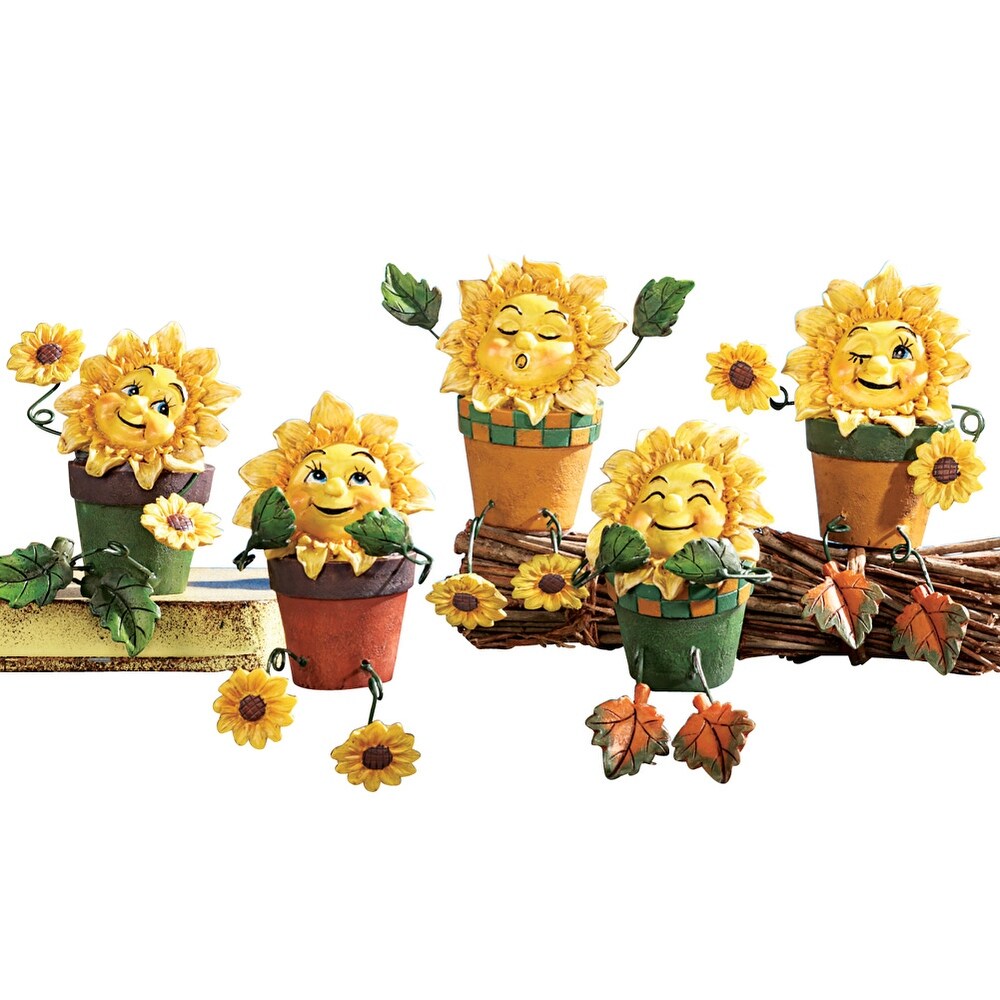 Collectible Sunflower Shelf Sitters   Set of 5   19.250 x 6.000 x 4.800