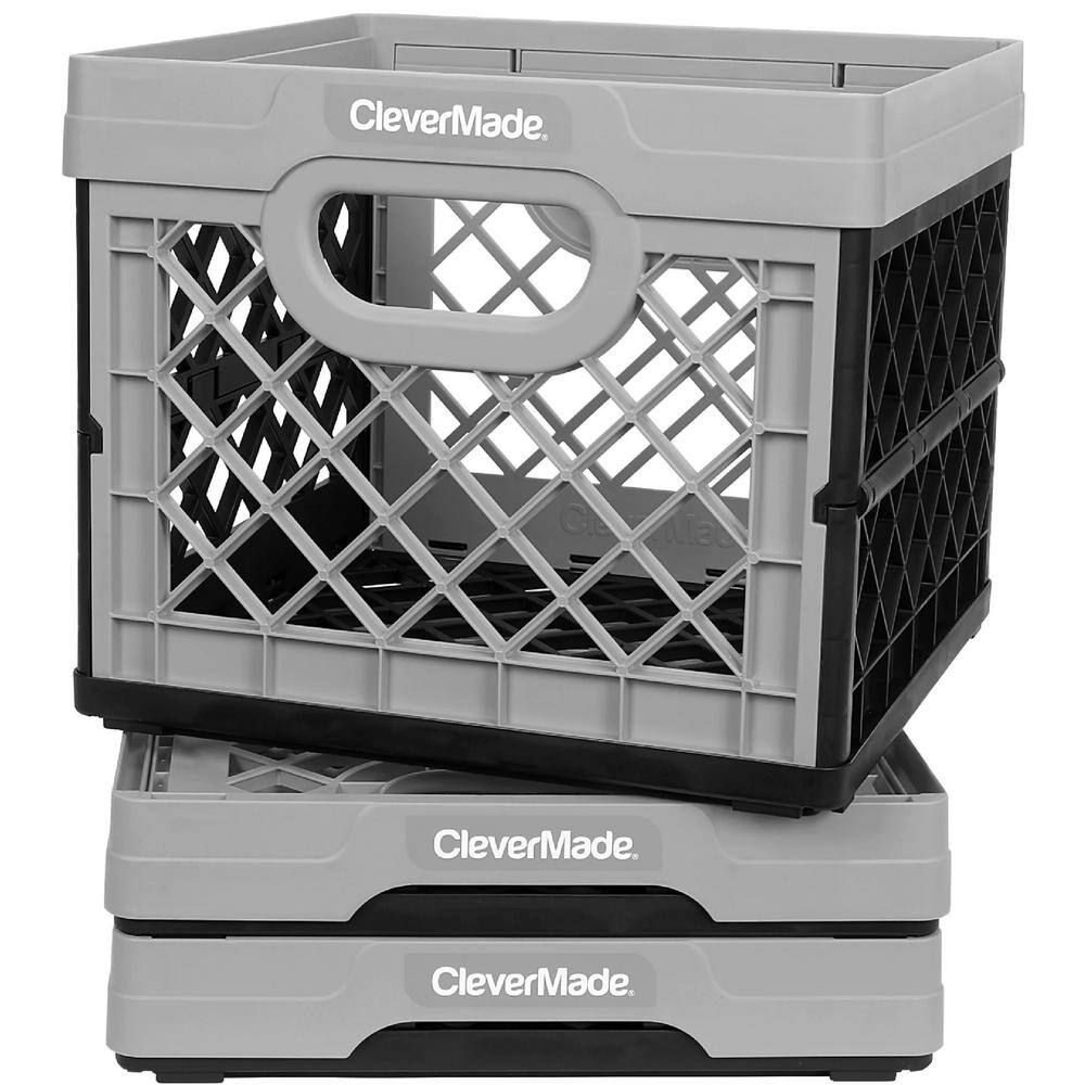 Clever Crates 25 l Collapsible Milk Crate in Grey and Black 8534175-AAU