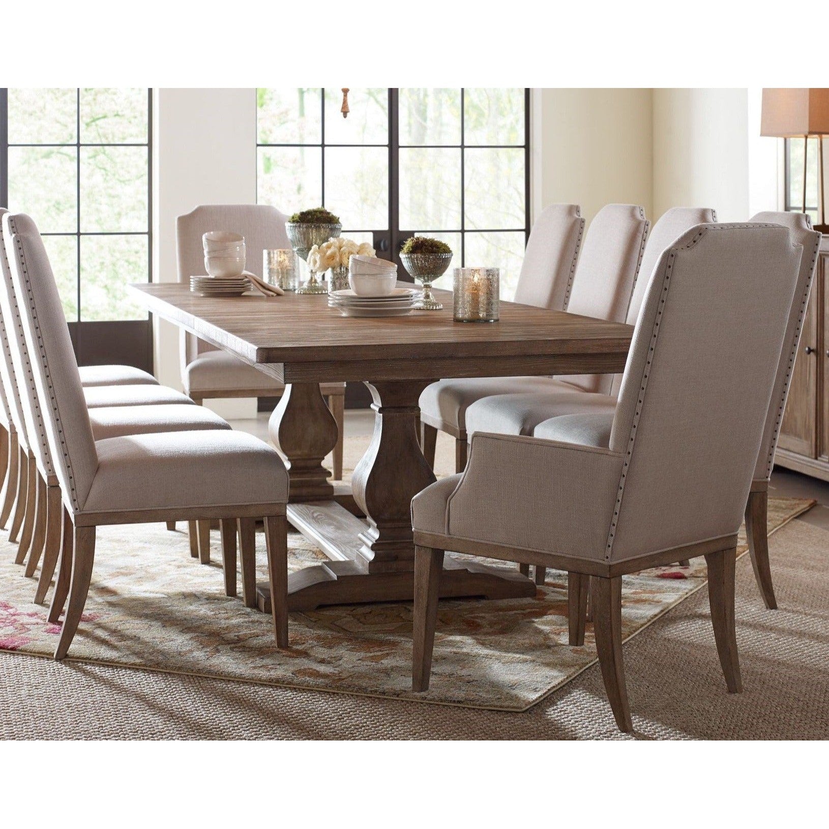 Amalfi 7-Pc Extendable Trestle Dining Set