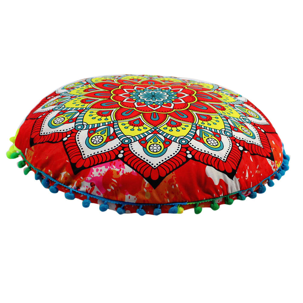 Toyfunny Indian Mandala Floor Pillows Round Bohemian Cushion Pillows Cover Case Cushions