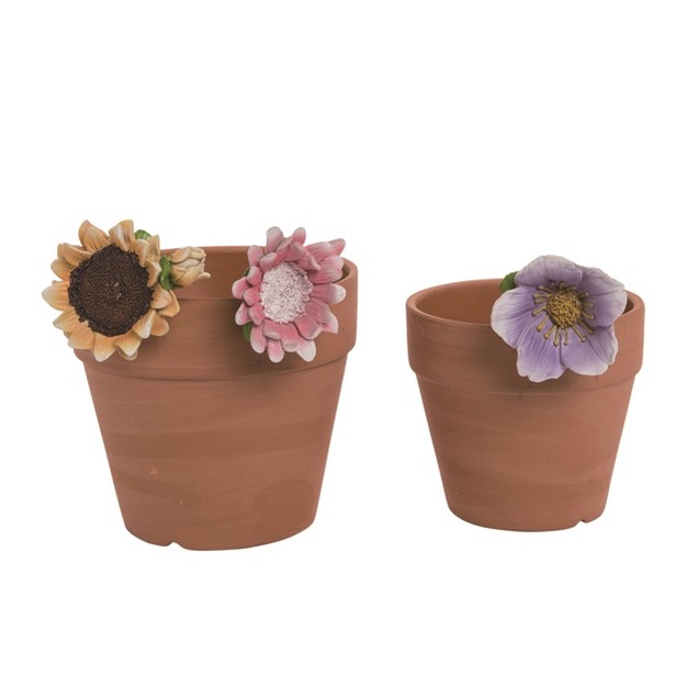 Transpac Resin 4 In Multicolor Spring Flower Pot Hangers pot Not Included