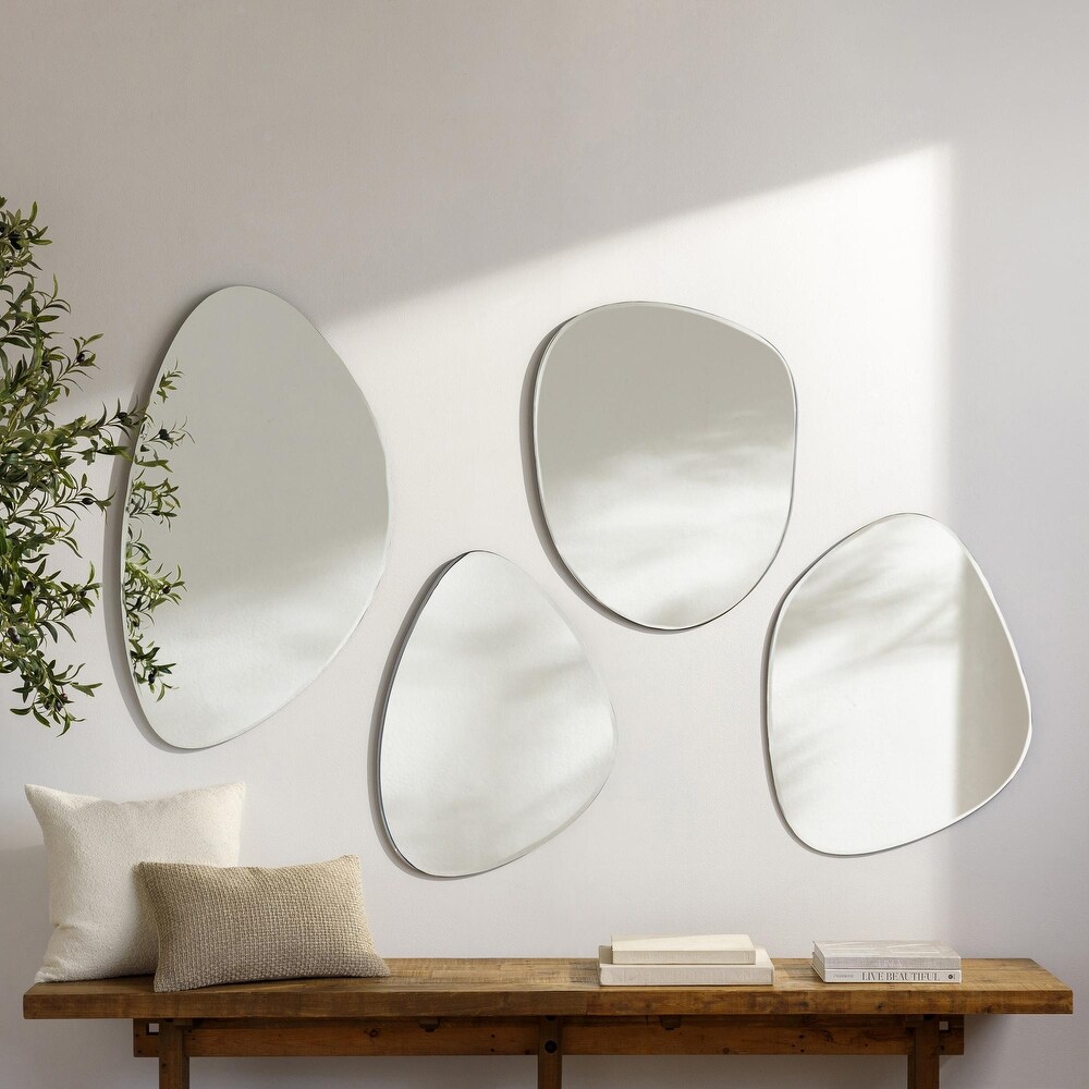 Jeffrey Abstract Shape Frameless Beveled Wall Mirror   29\