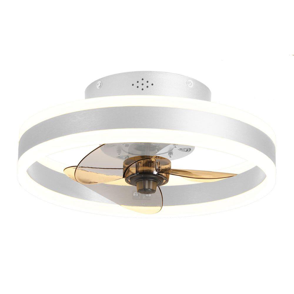 Hampton Bay Preen 20 in. Integrated LED Indoor Silver Ceiling Fan with CCT 45071-040