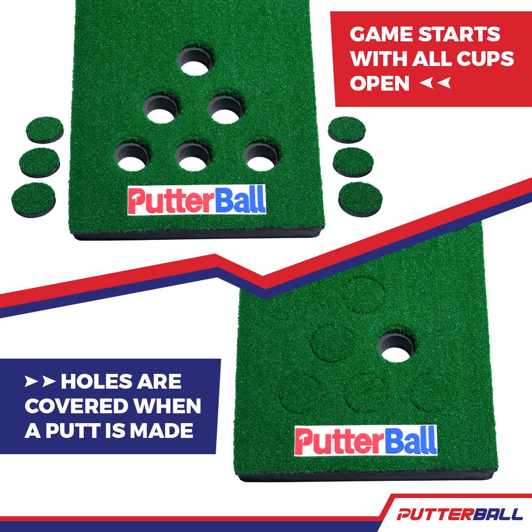 PutterBall Golf Pong Game Set The Original 8211 Includes 2 Putters 2 Golf Balls Green Putting Pong Golf Mat and Golf Hole Covers 8211 Best Backyard Party Golf Game Set  Crowdfused