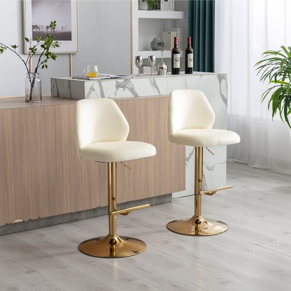 Swivel Bar Stools Chair with Ring Pull Set of 2