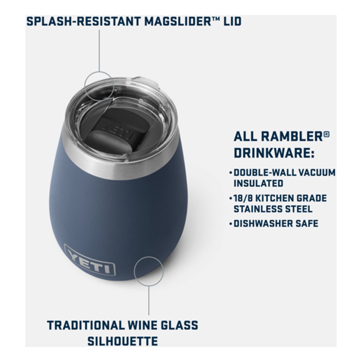 YETI 10oz Rambler Wine Tumbler with Magslider Lid