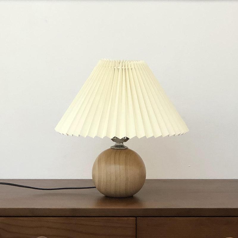 Wooden Pleated Table Lamp