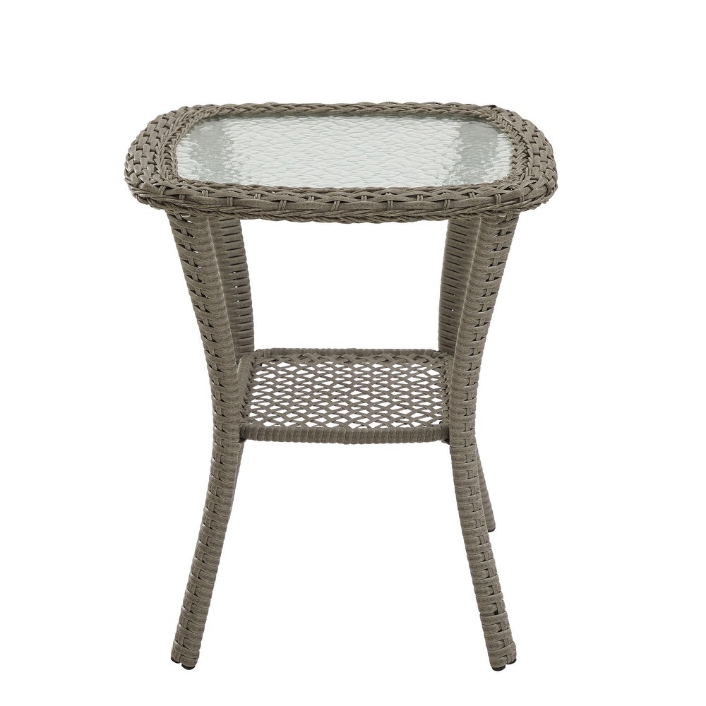 Corvus Salerno Outdoor 22 inch Wicker Glass Table