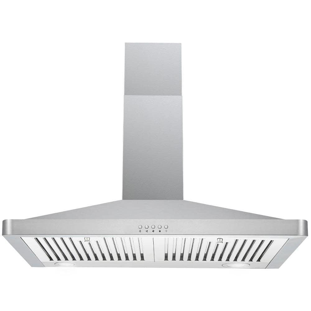 Cavaliere 30 in Wall Mount Range Hood in Stainless Steel with Professional Baffle Filters LED lights Push Button Control