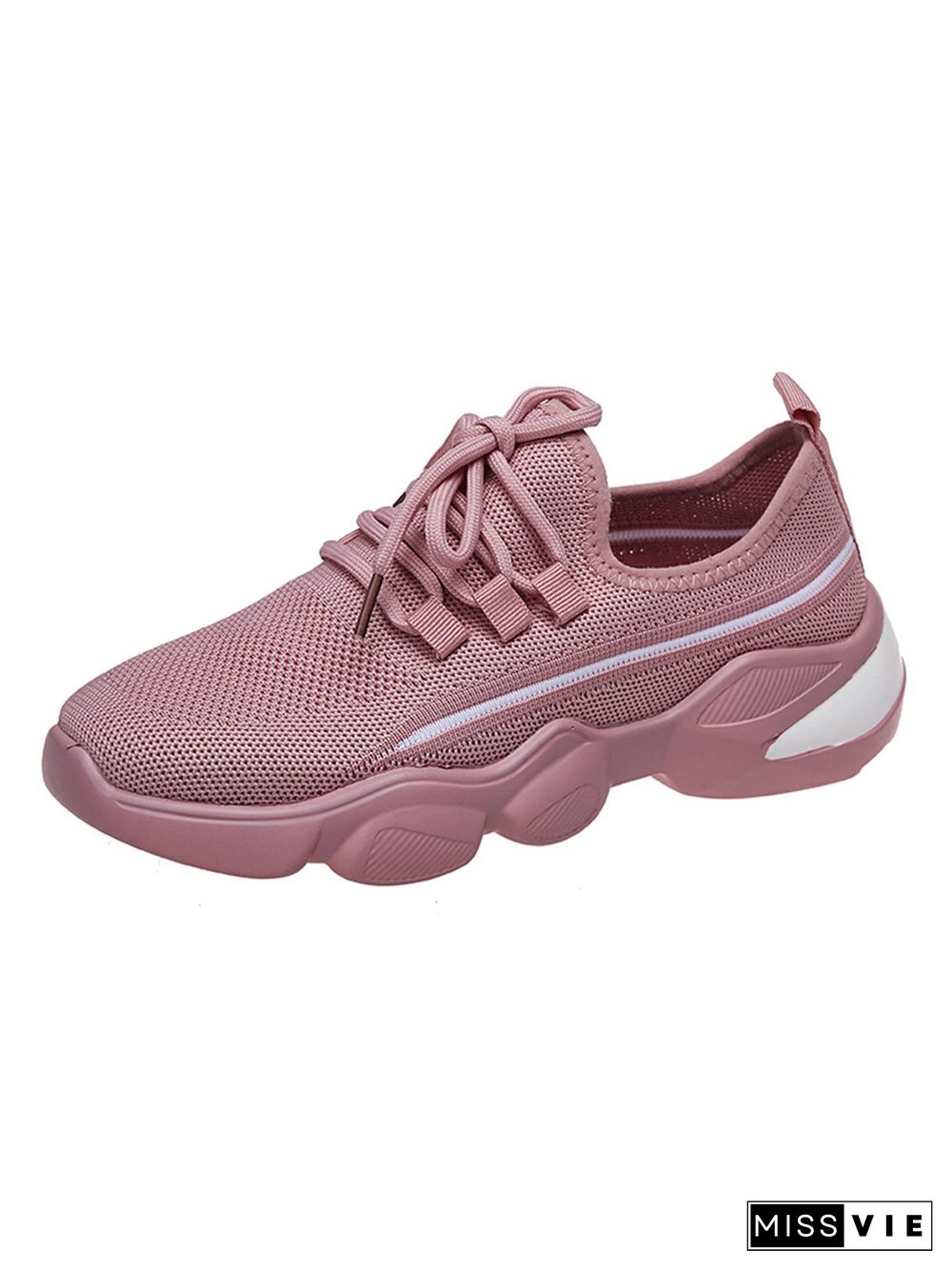 Comfortable Lace-Up Sneakers in Simple Fabric