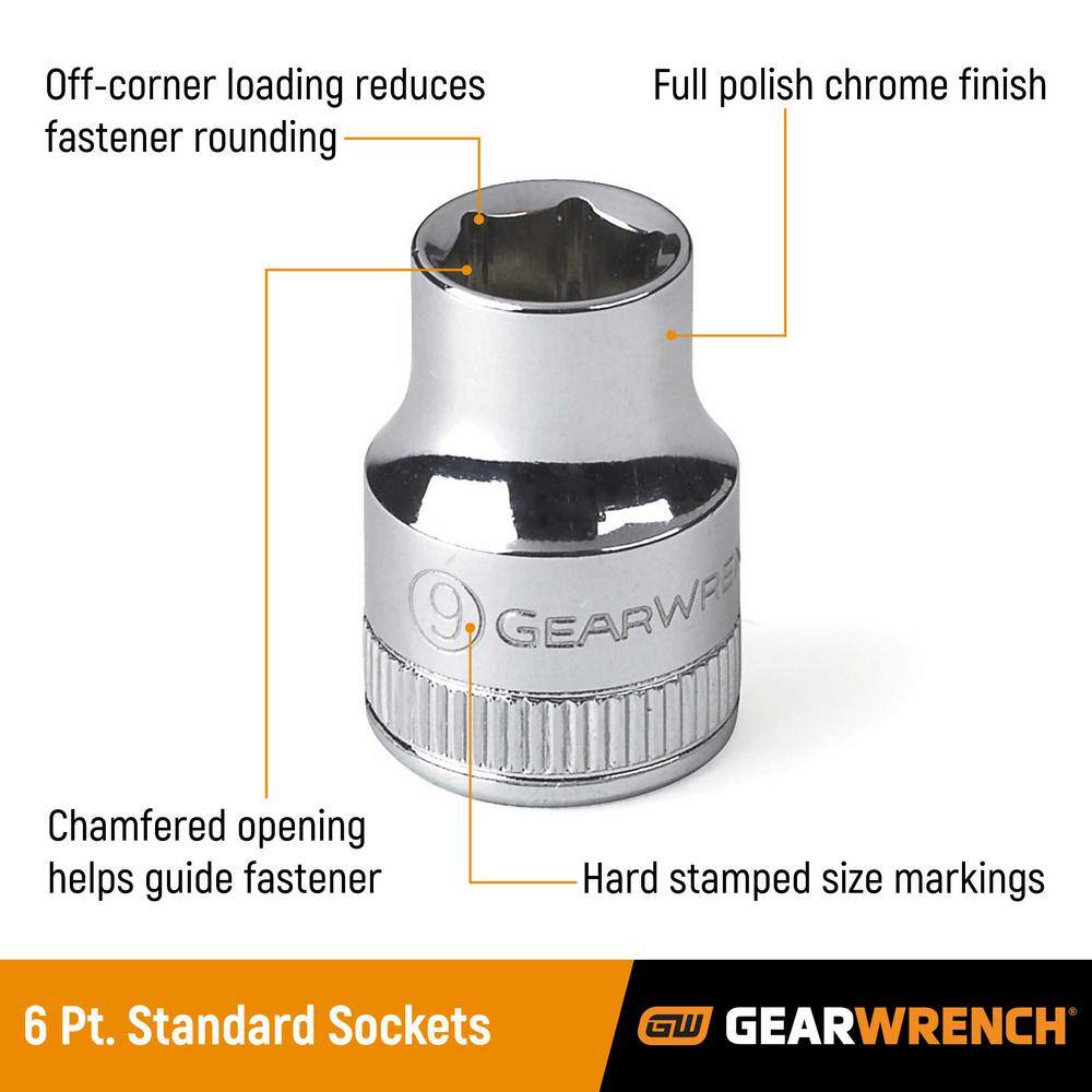 GEARWRENCH 14 in. Drive 6-Point Standard Metric Socket Set (13-Piece) 80302D