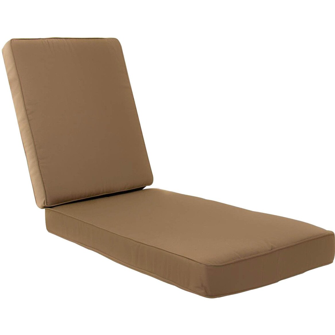 Sunbrella Canvas Cocoa Long Outdoor Replacement Chaise Lounge Cushion W/ Piping By Signature