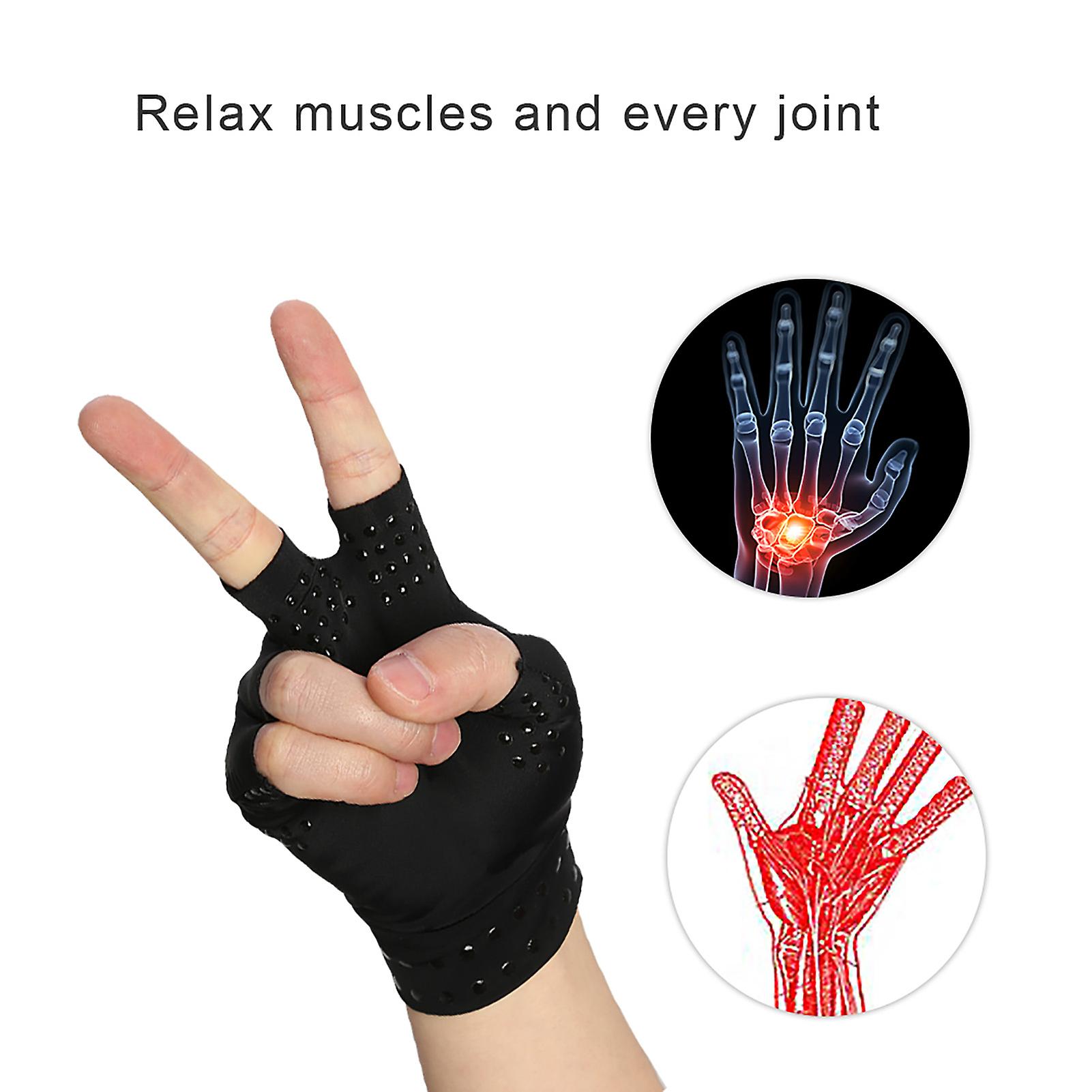 Arthritis Anti-edema Magnetic Gloves Rheumatoid Hand Pain Health Compression Therapy Black