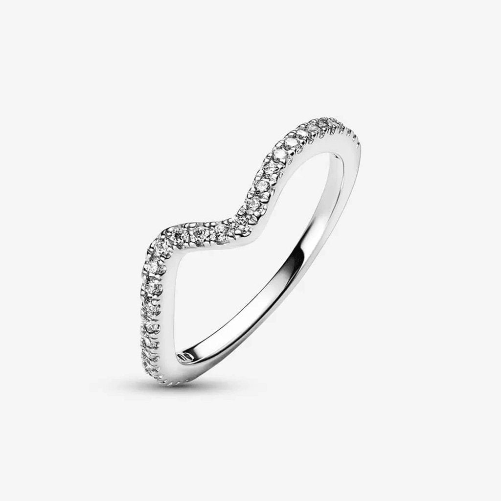 PANDORA  Sparkling Wave Ring - Sterling Silver