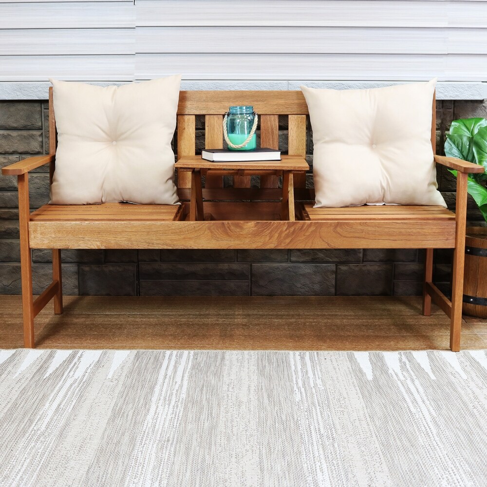 Sunnydaze 2 Outdoor Tufted Back Cushions   19 x 19 Inch