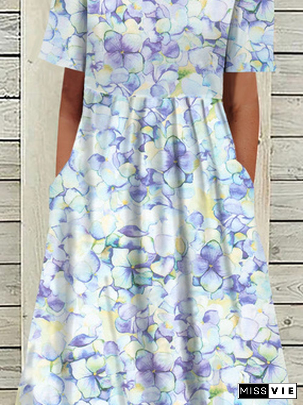 Floral Short Sleeve Woven Dress