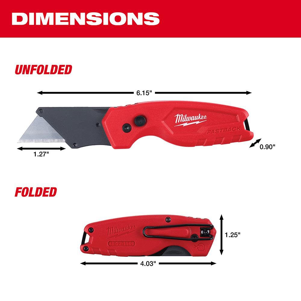 Milwaukee FASTBACK Compact Folding Utility Knife 48-22-1500 from Milwaukee